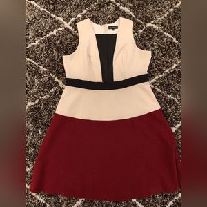 EUC Eloquii Fit & Flare Colorblock Sleeveless Dress